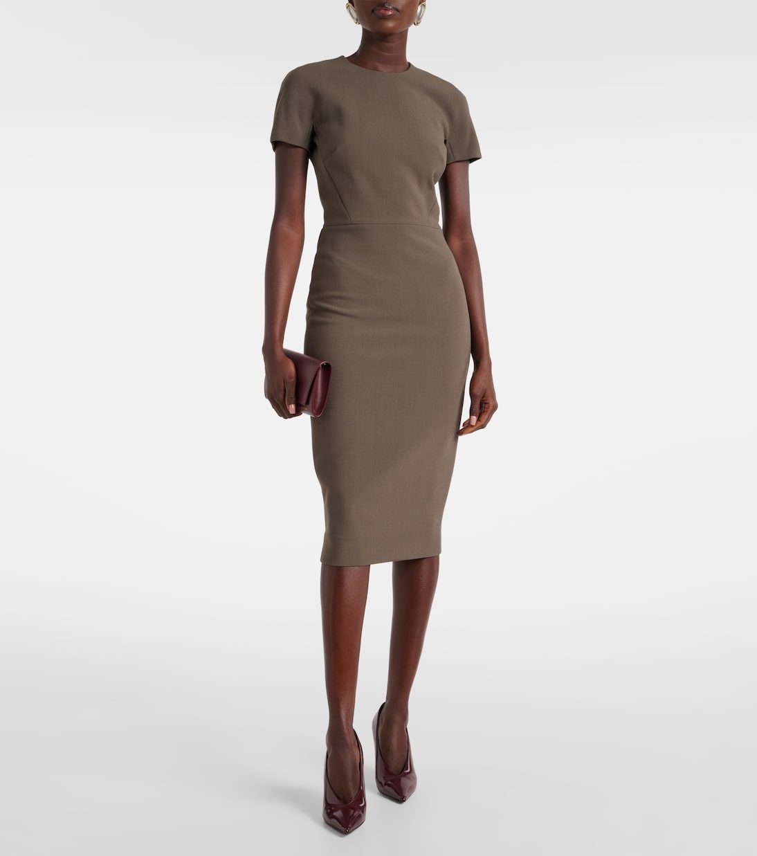 Abito midi in crêpe | Victoria Beckham