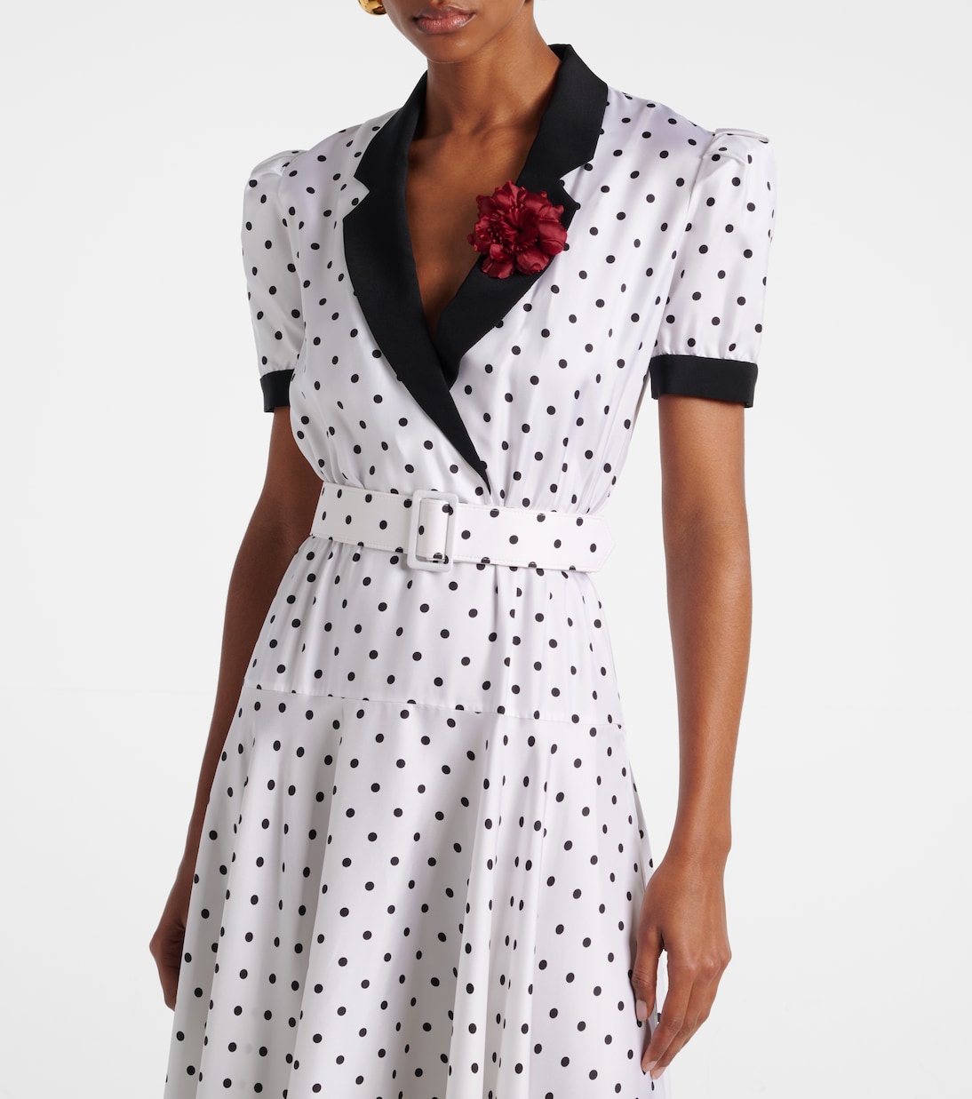 Vestido midi de sarga de seda | Rodarte