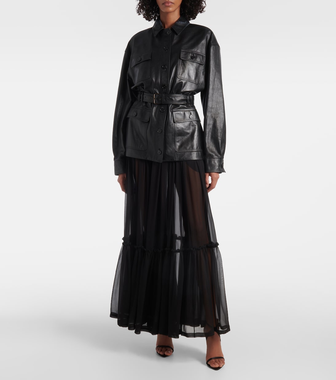 Sandales compensées Salomé 110 en satin | Saint Laurent