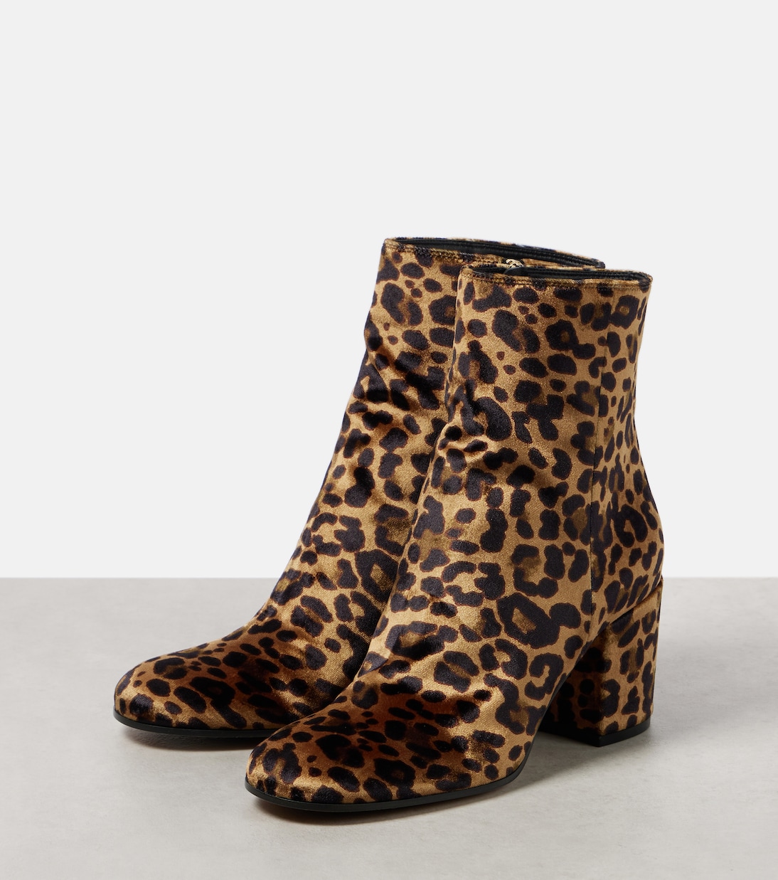 Joelle 70 leopard-print velvet ankle boots | Gianvito Rossi