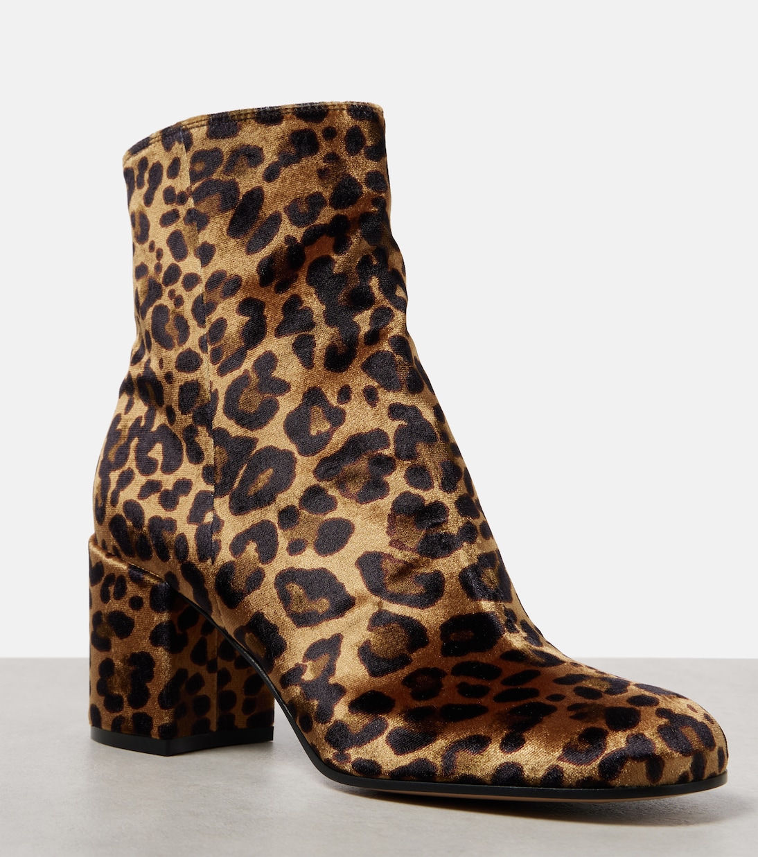 Joelle 70 leopard-print velvet ankle boots | Gianvito Rossi