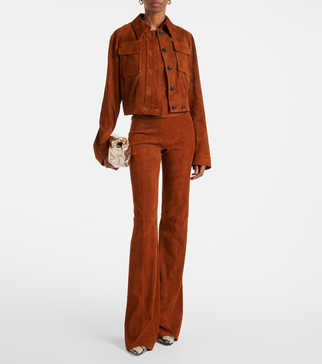 Pantaloni flared Gege in suede | Stouls