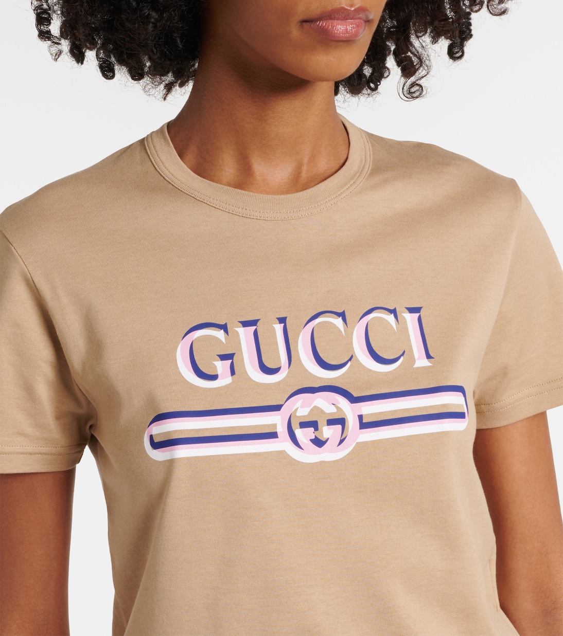 T-shirt in jersey di cotone con logo | Gucci