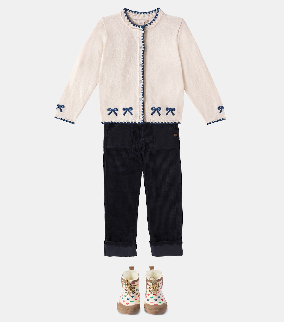 Cardigan Collette in lana con ricami | Konges Sløjd