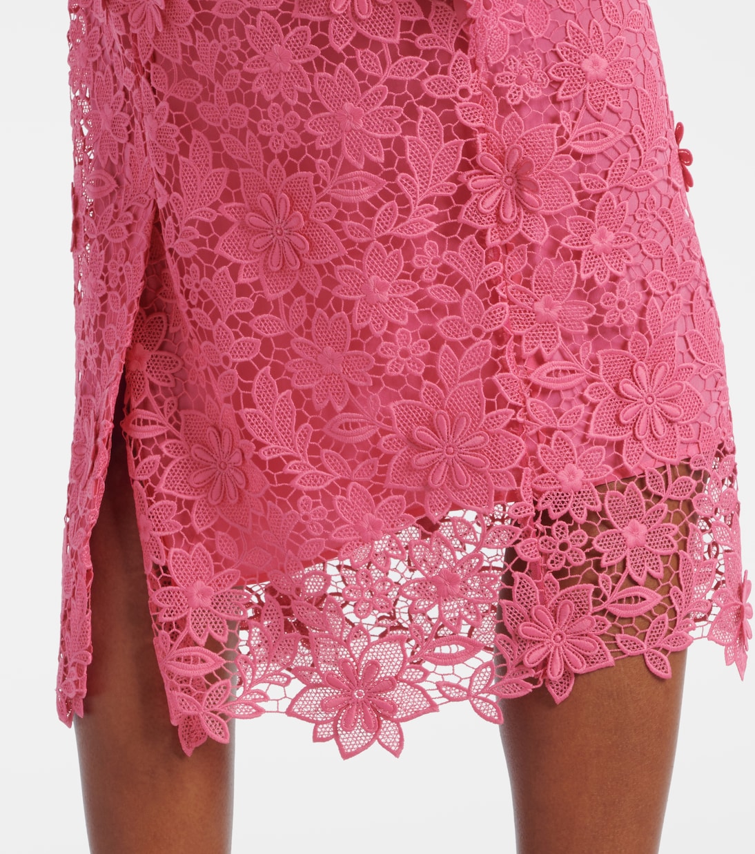 Abito midi Hibiscus in pizzo | Monique Lhuillier