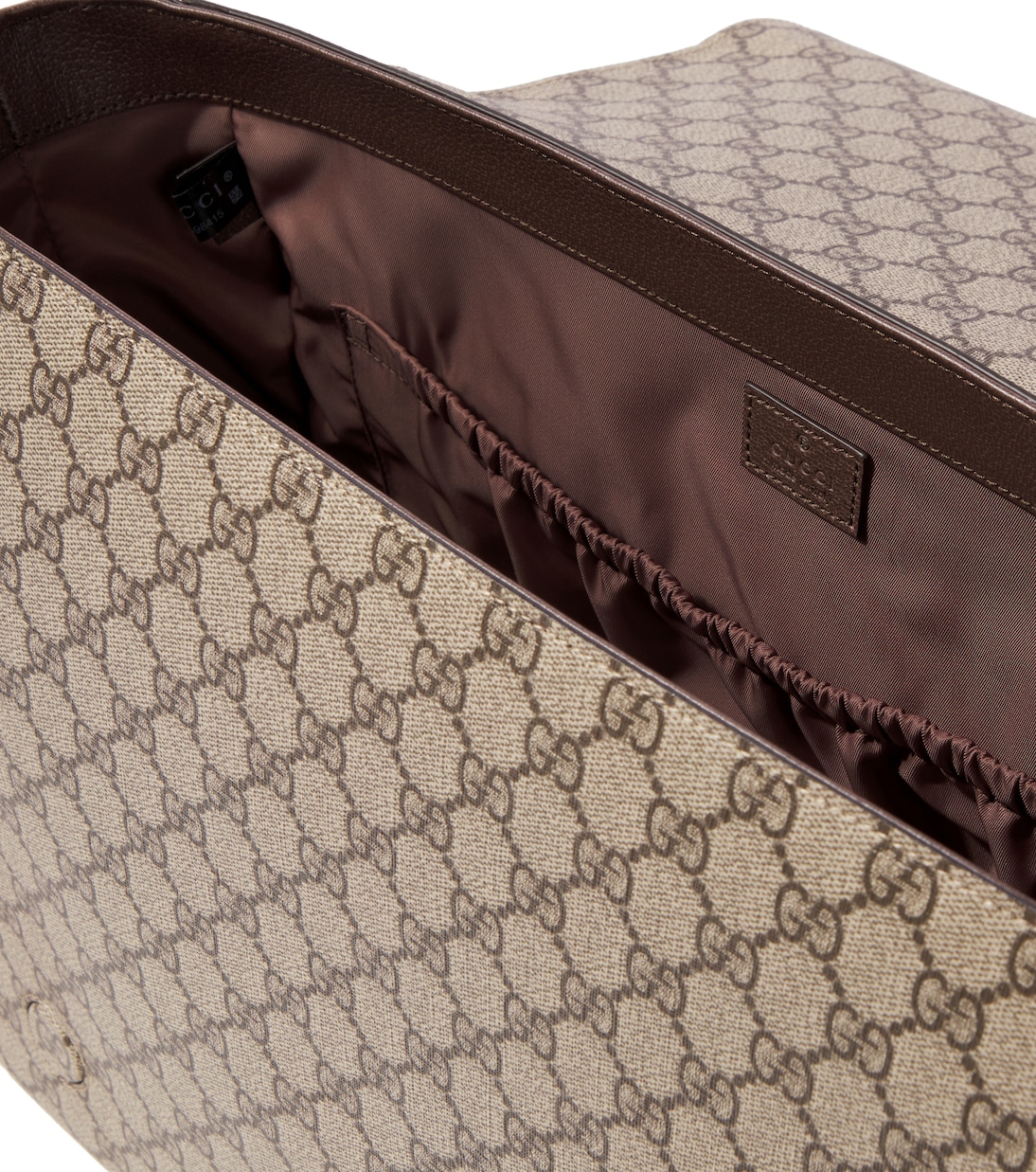 GG Large leather-trimmed baby changing bag | Gucci Kids