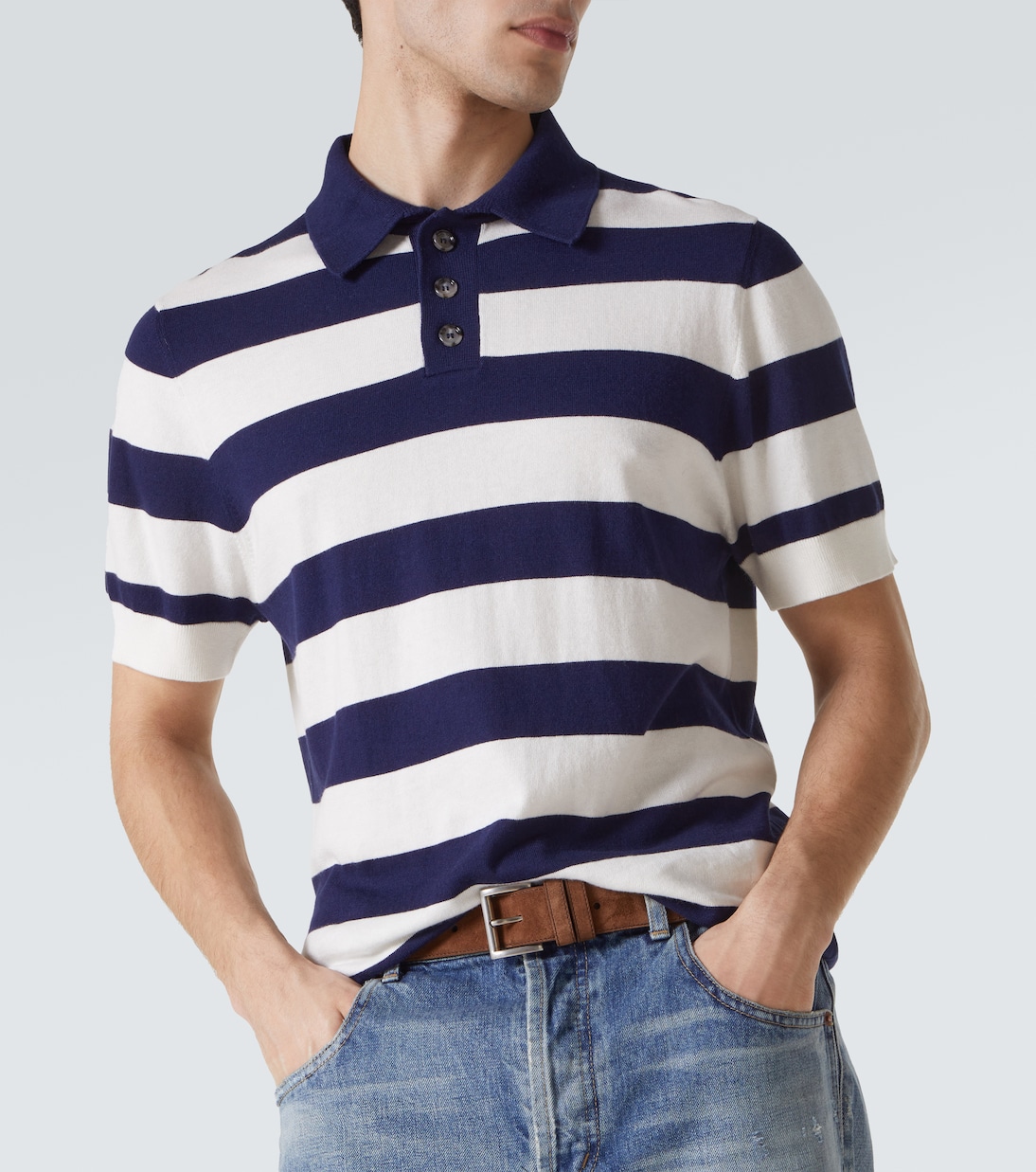 Polo en coton, soie et cachemire | Allude