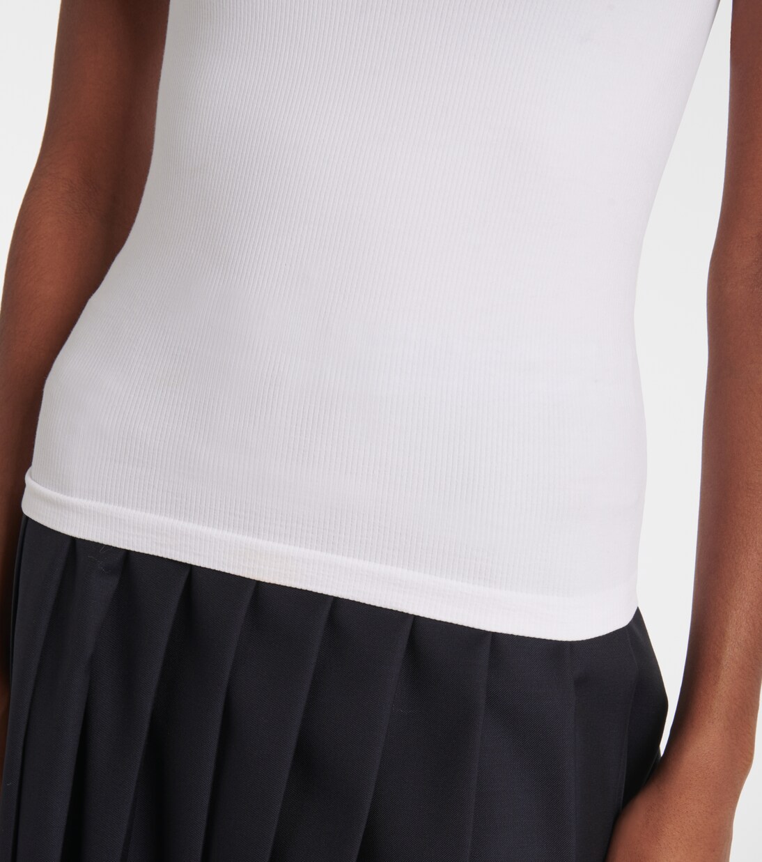 T-shirt in misto cotone con logo | Miu Miu
