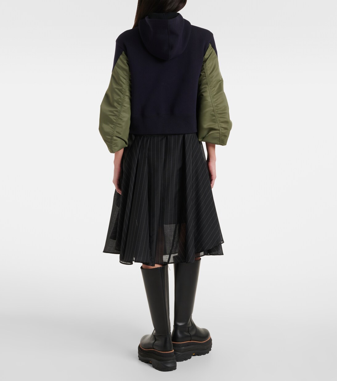 Sudadera con capucha de jersey y sarga | Sacai