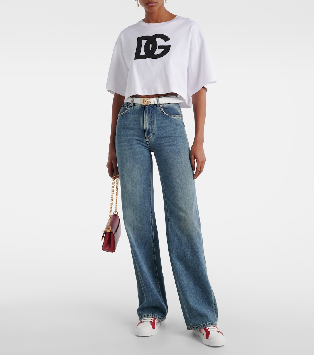 Baskets en cuir à fleurs | Dolce&Gabbana