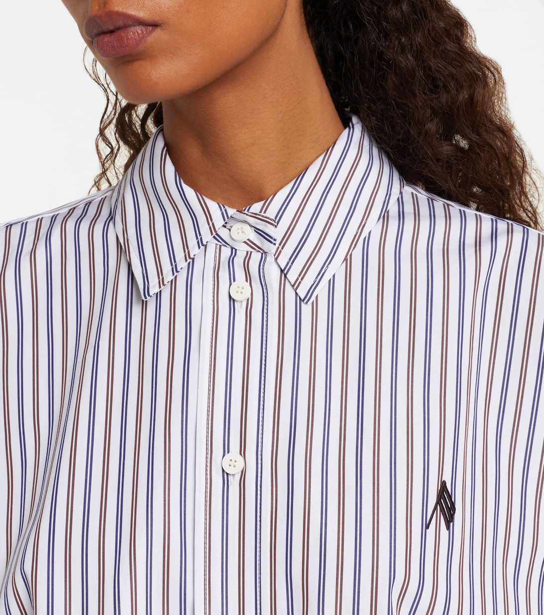 Camisa de popelín de algodón a rayas | The Attico