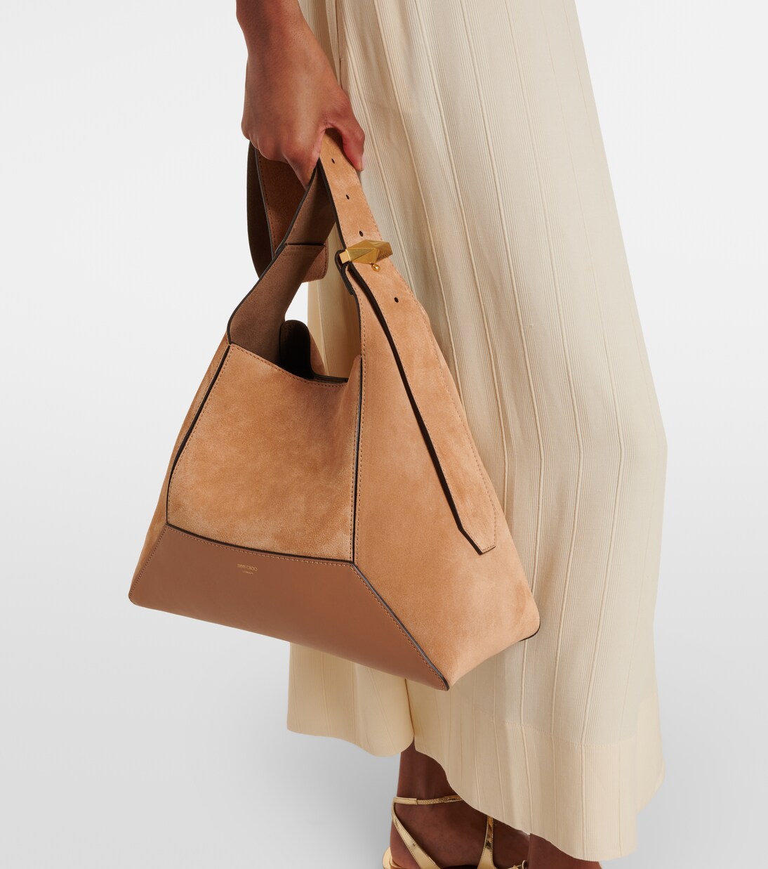 Schultertasche Diamond Medium aus Veloursleder | Jimmy Choo