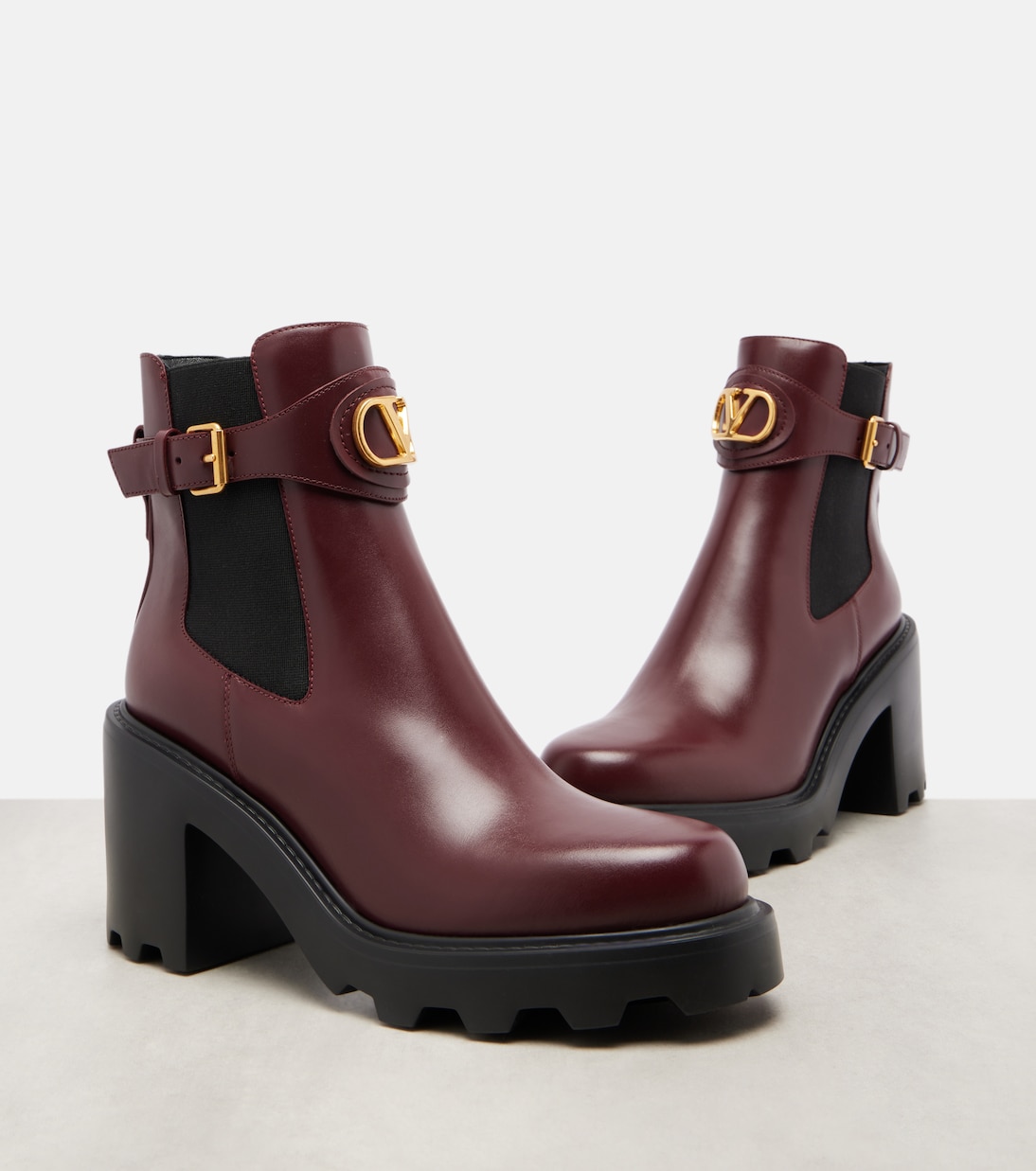 VLogo Signature 90皮革及踝靴 | Valentino Garavani