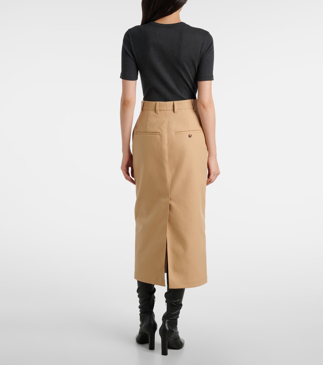 High-rise cotton midi skirt | Wardrobe.NYC