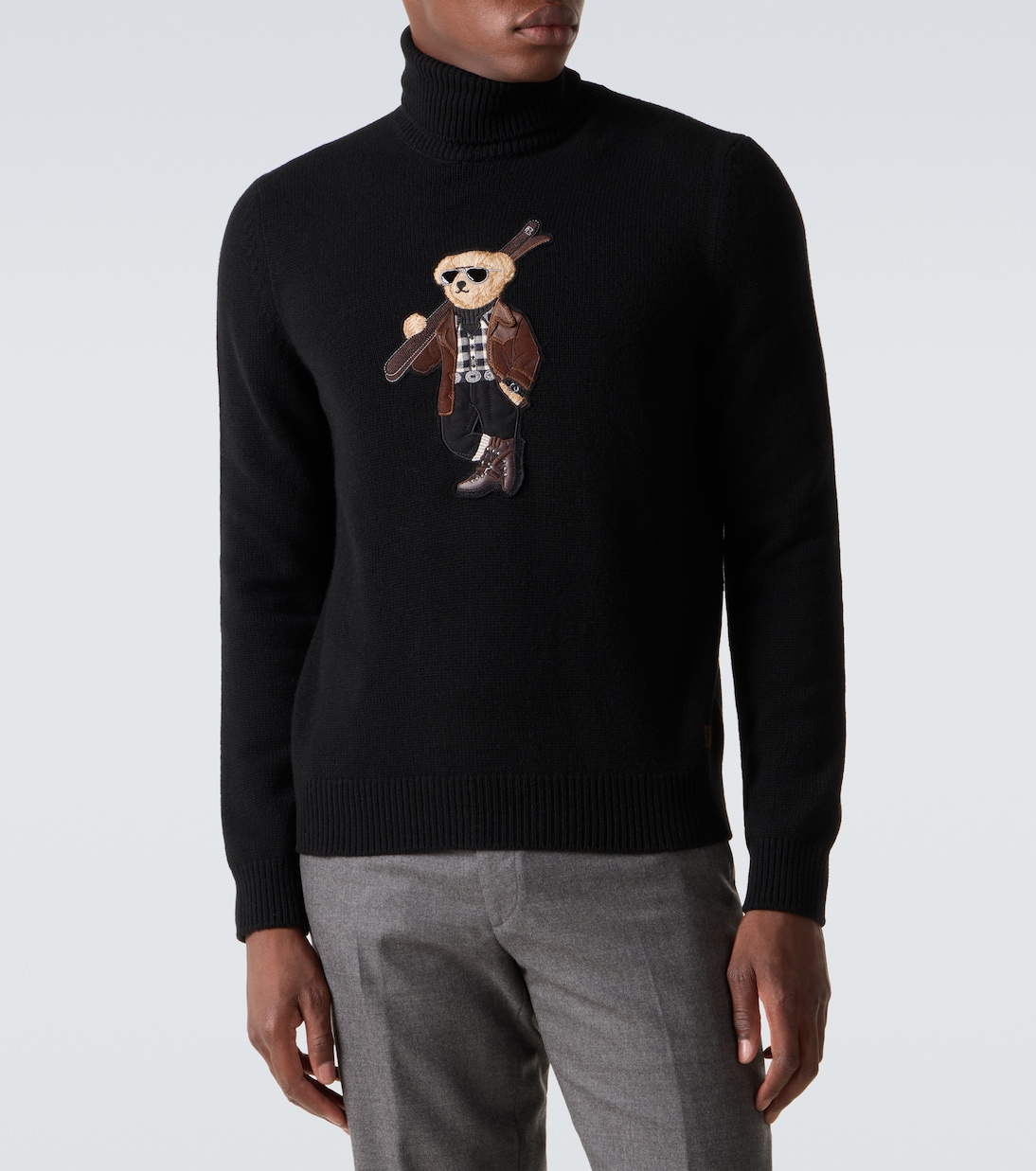 Embroidered cashmere turtleneck sweater | Ralph Lauren Purple Label