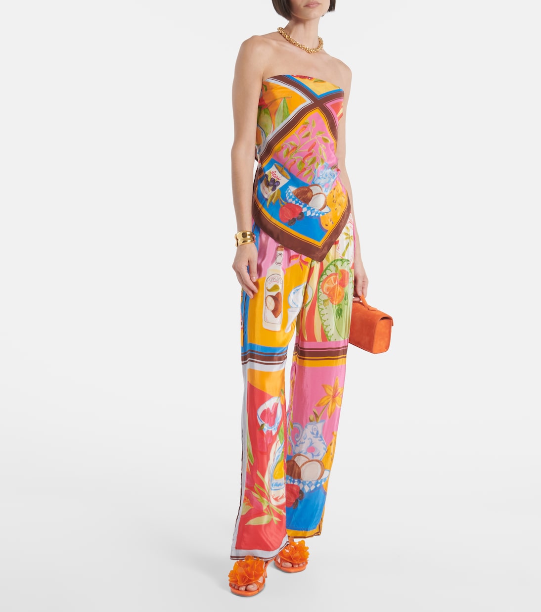 Summer Picnic printed wide-leg pants | Farm Rio