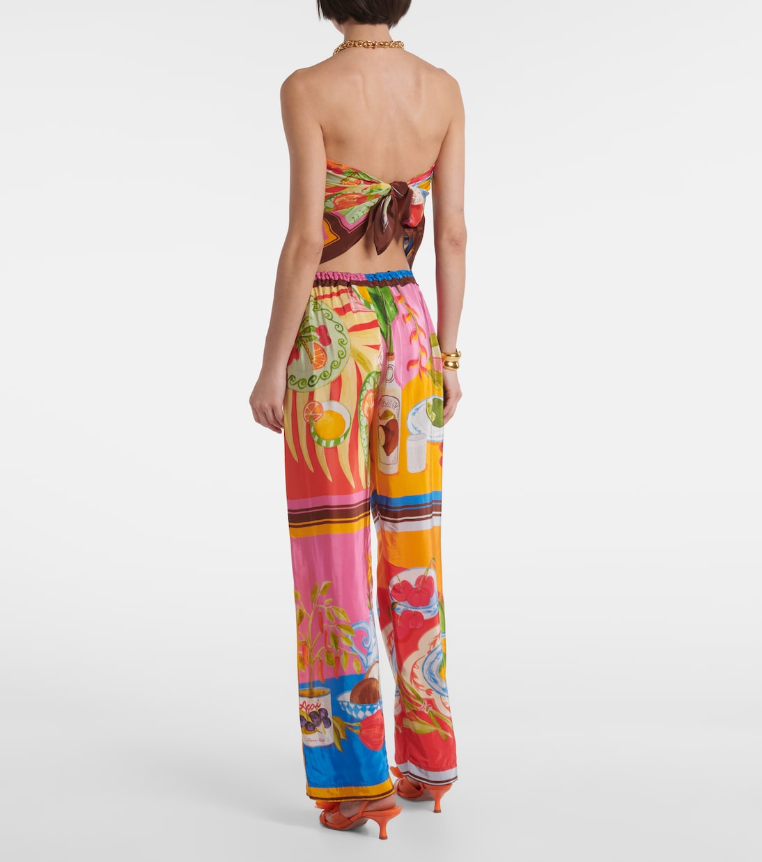 Summer Picnic printed wide-leg pants | Farm Rio
