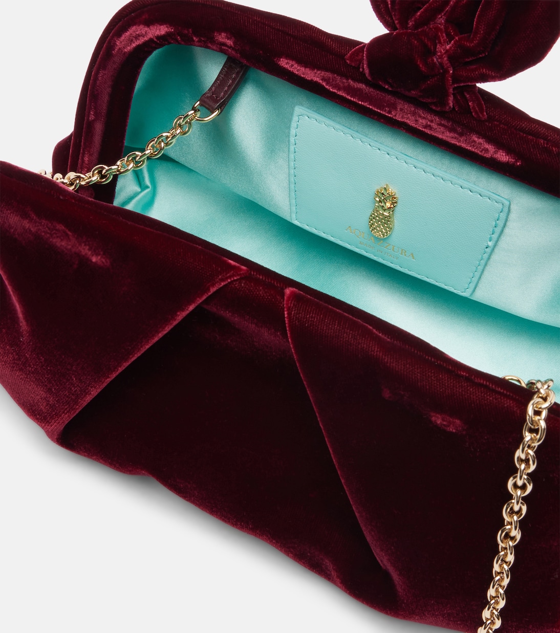 Bow Tie Small velvet clutch | Aquazzura