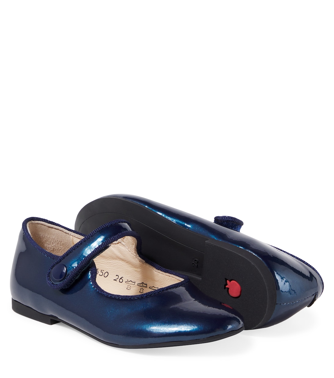Daisy Baby metallic leather Mary Jane flats | Pom d'Api