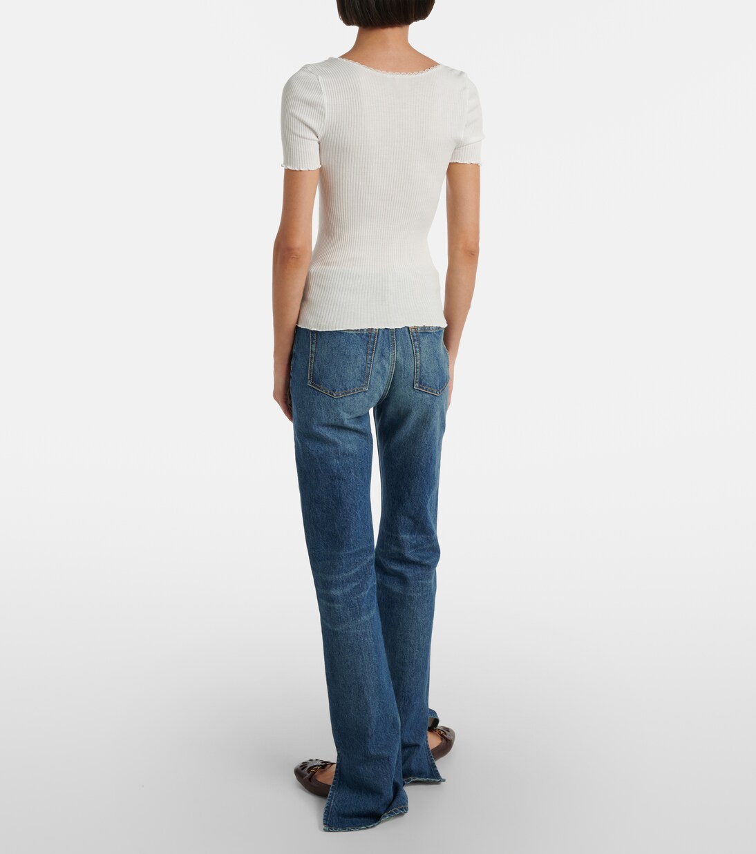 T-Shirt aus Baumwolle mit Spitze | Chloé