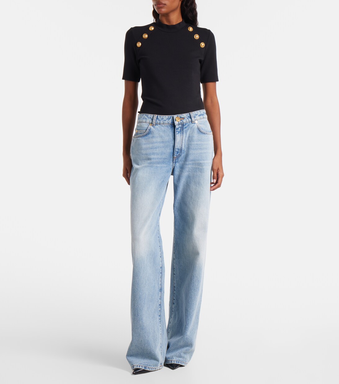 Mid-rise wide-leg jeans | Balmain