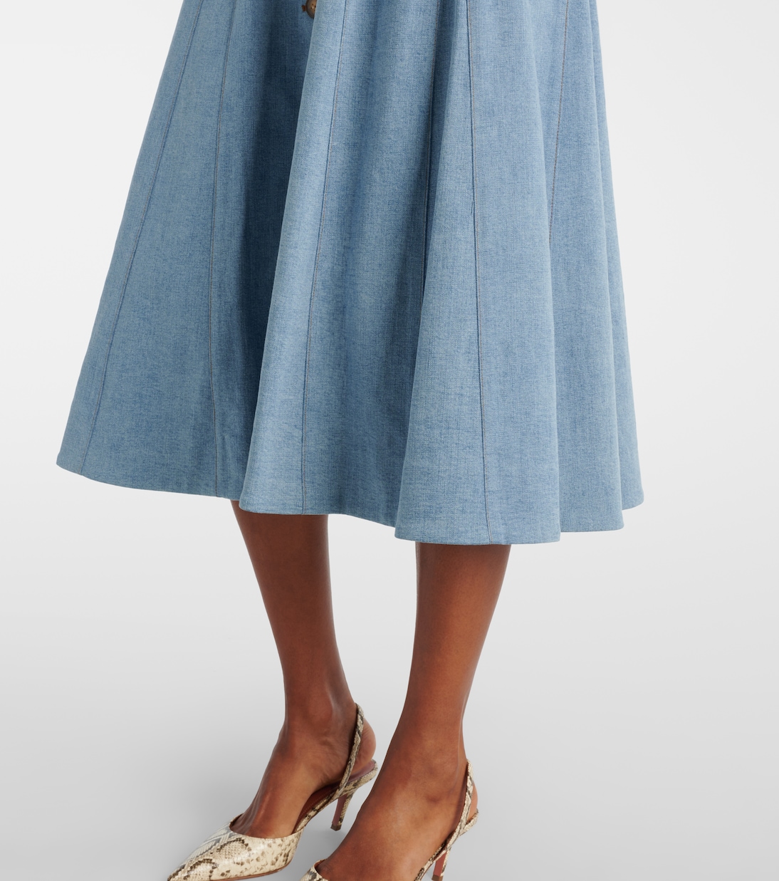 Lou pleated denim midi dress | Veronica Beard