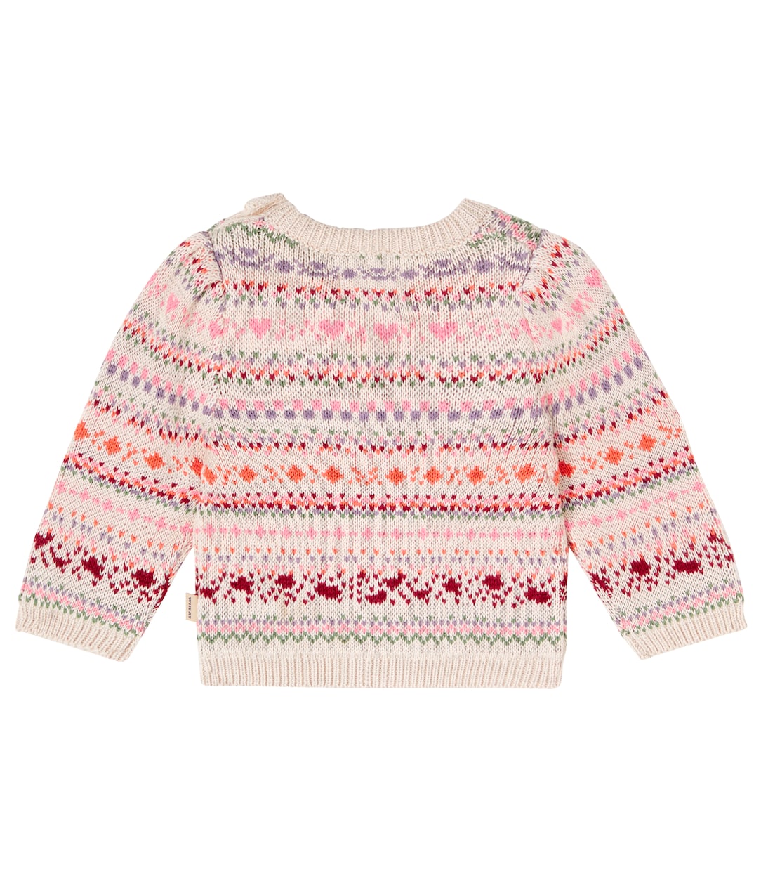 Baby Olga jacquard cotton sweater | Wheat