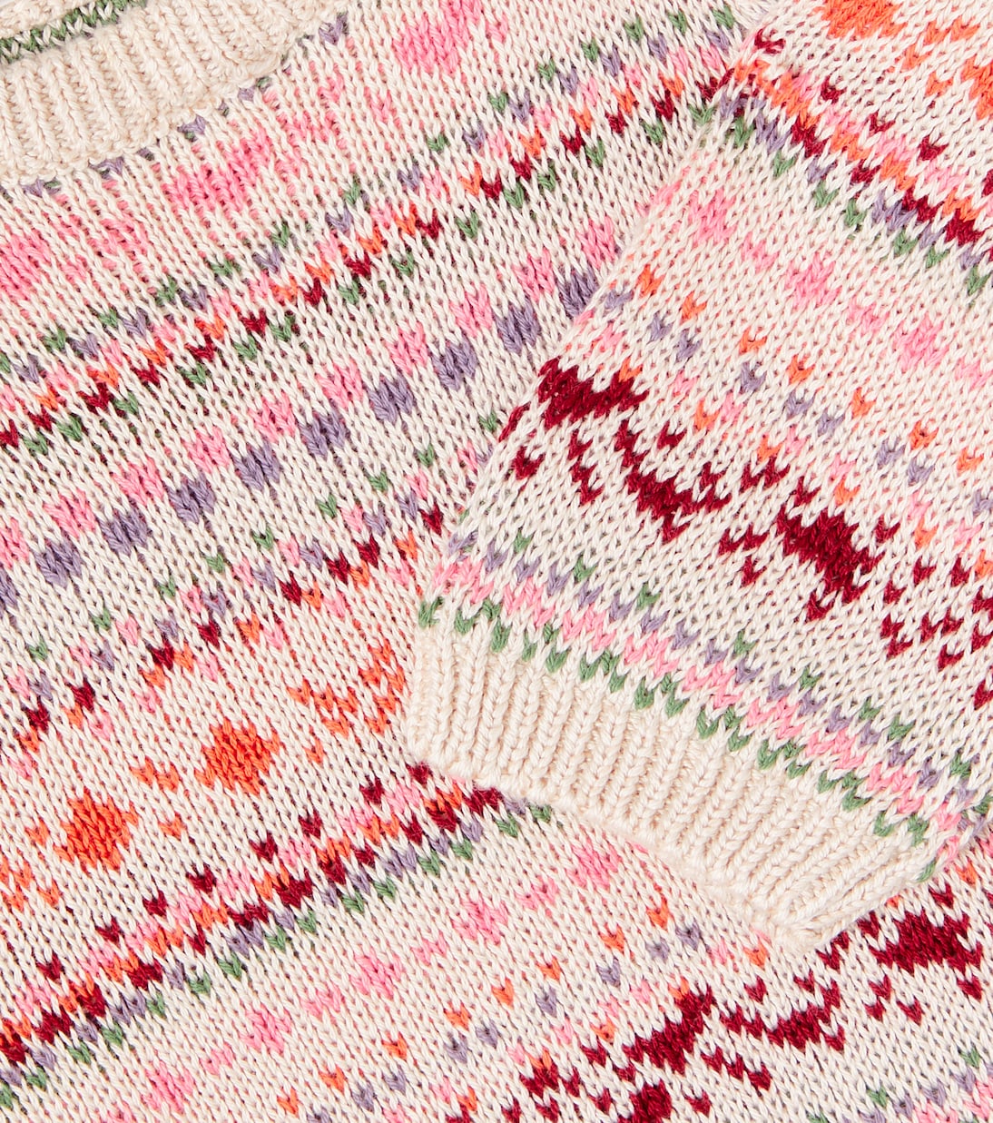 Baby Olga jacquard cotton sweater | Wheat