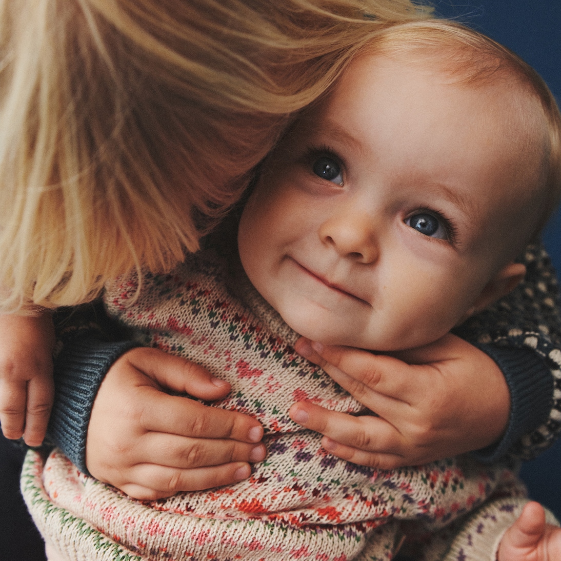 Baby Olga jacquard cotton sweater | Wheat