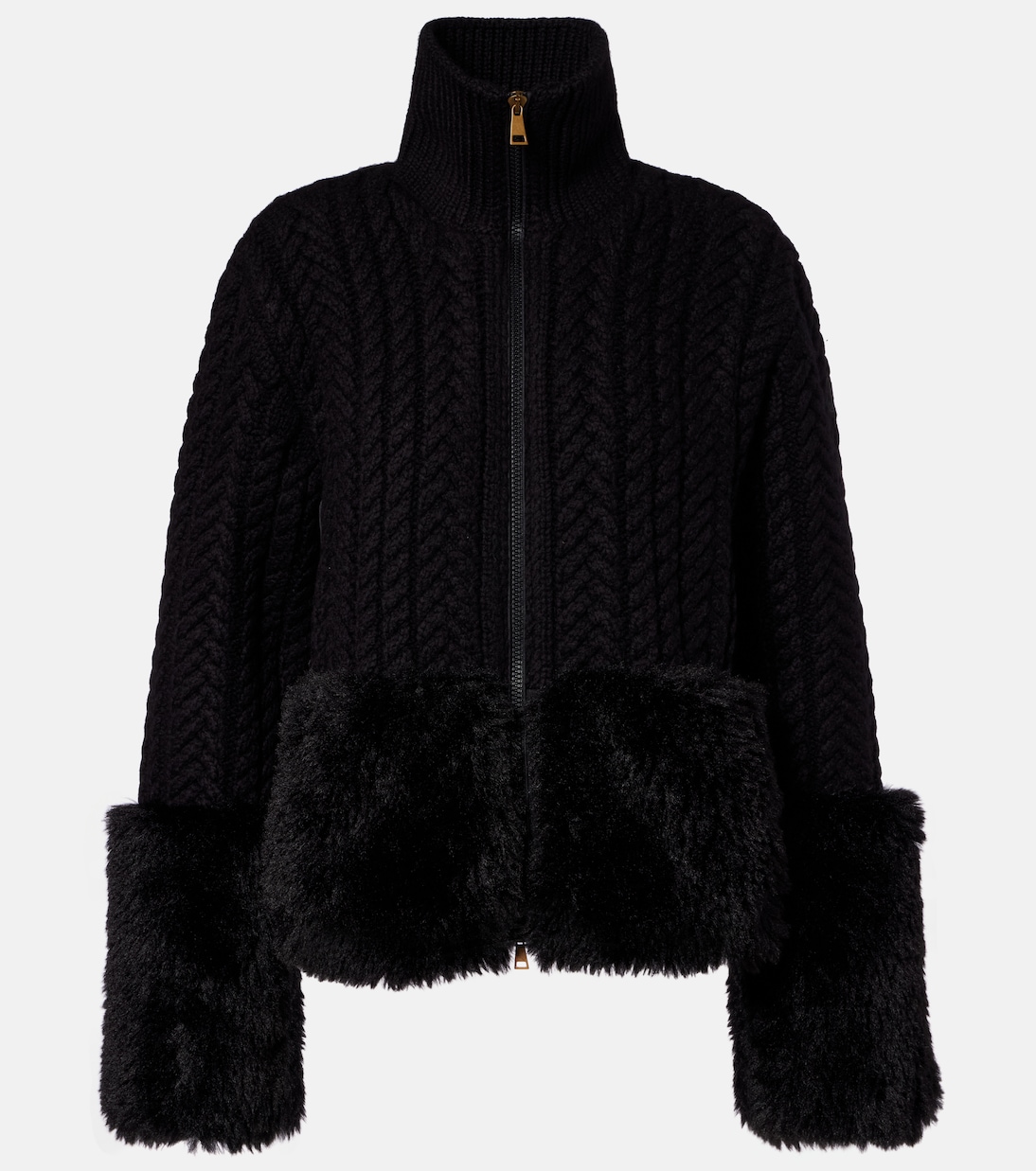 Cárdigan trenzado en mezcla de lana  | Moncler