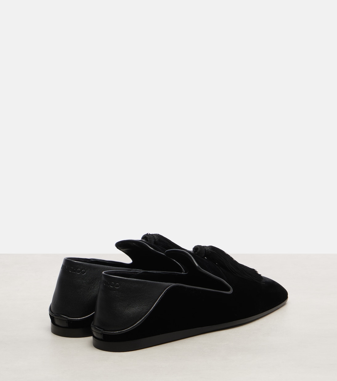 Eliot Slipper leather-trimmed velvet slip-on shoes | Jimmy Choo