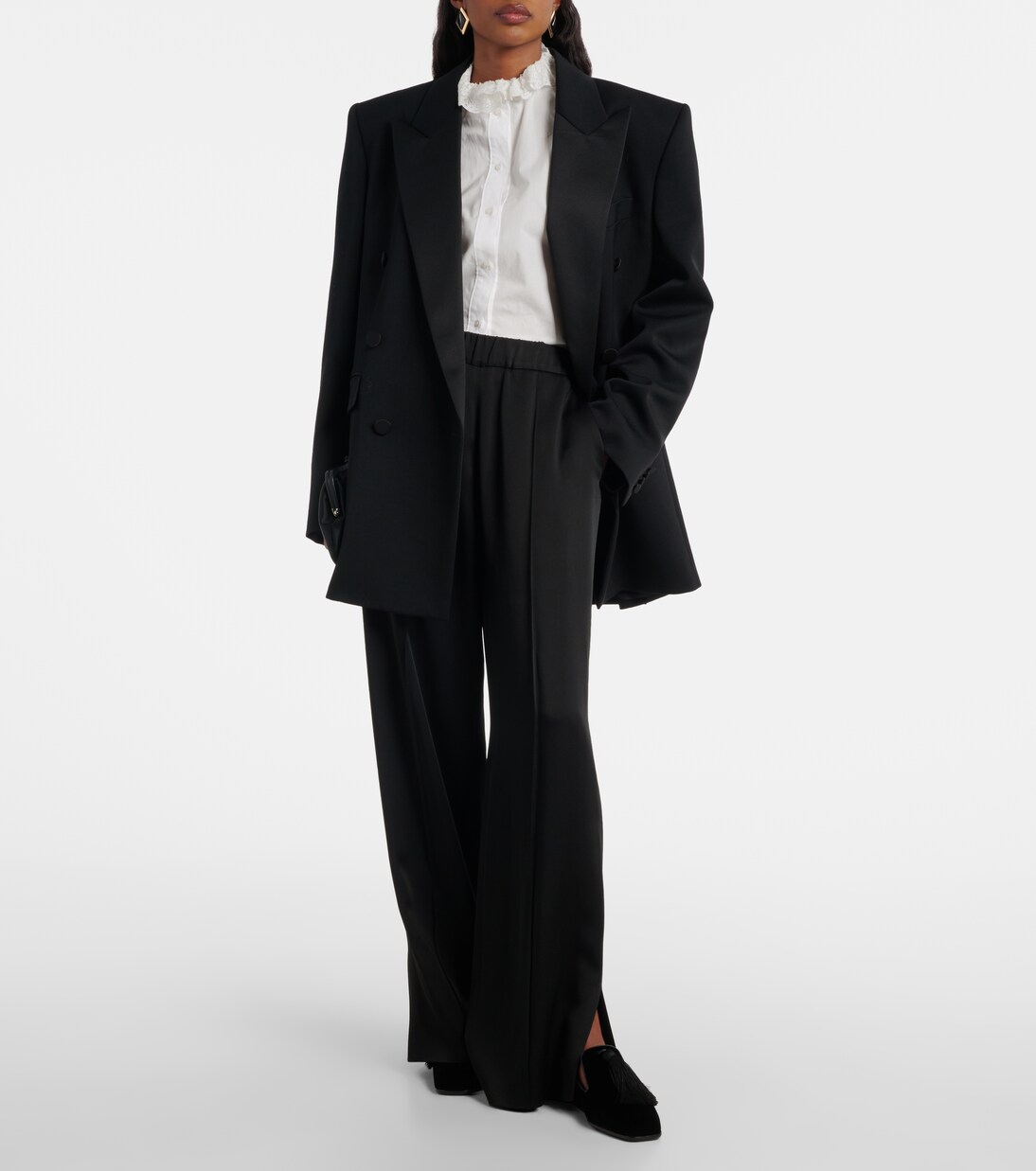 Eliot Slipper leather-trimmed velvet slip-on shoes | Jimmy Choo