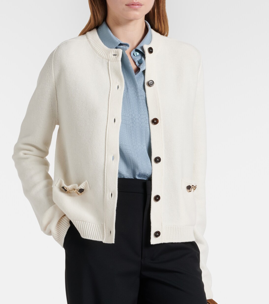 Horsebit wool and cashmere cardigan | Gucci