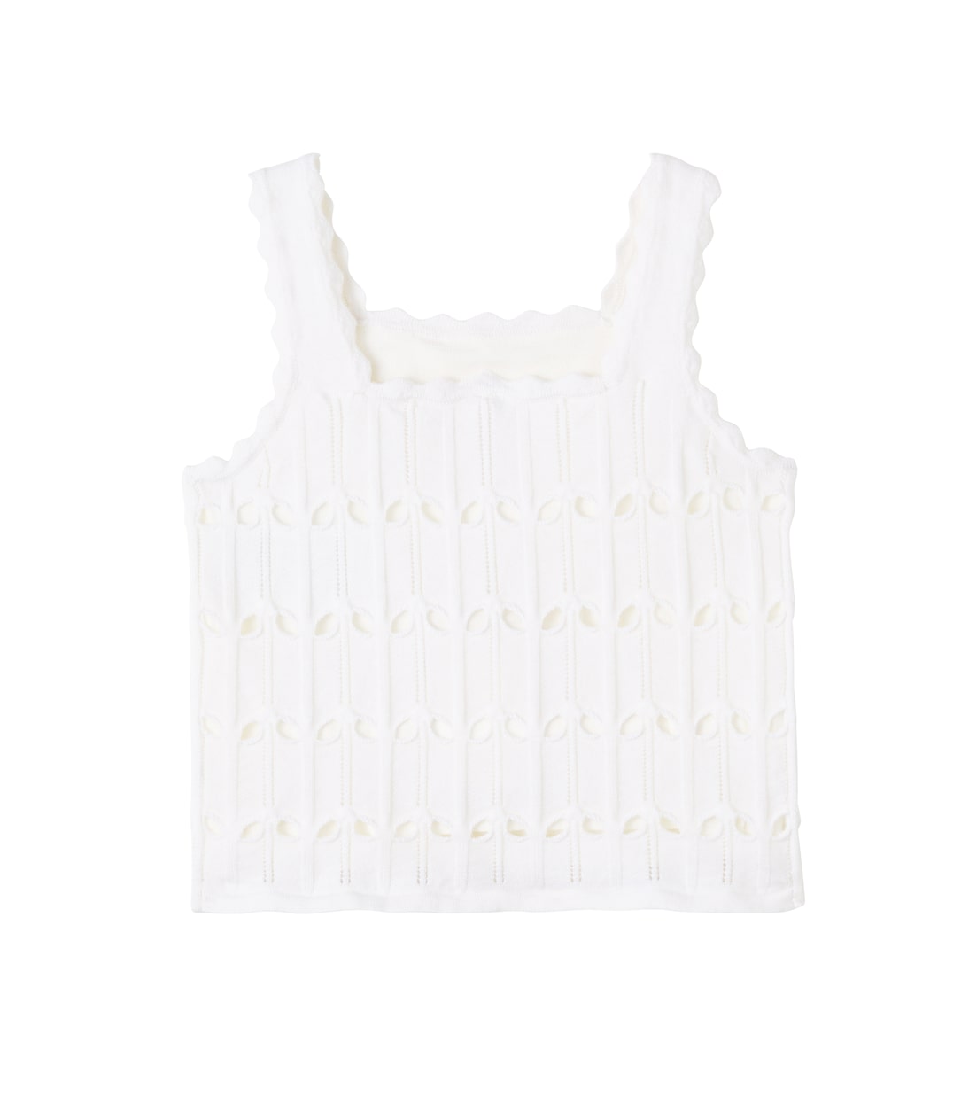 Cutout scalloped wool and cotton tank top | Zimmermann Kids