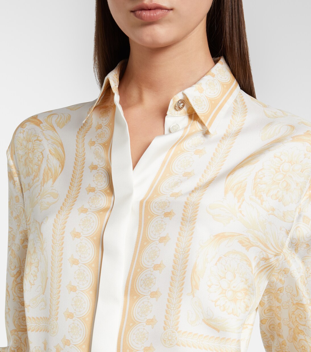 Barocco silk twill shirt dress | Versace