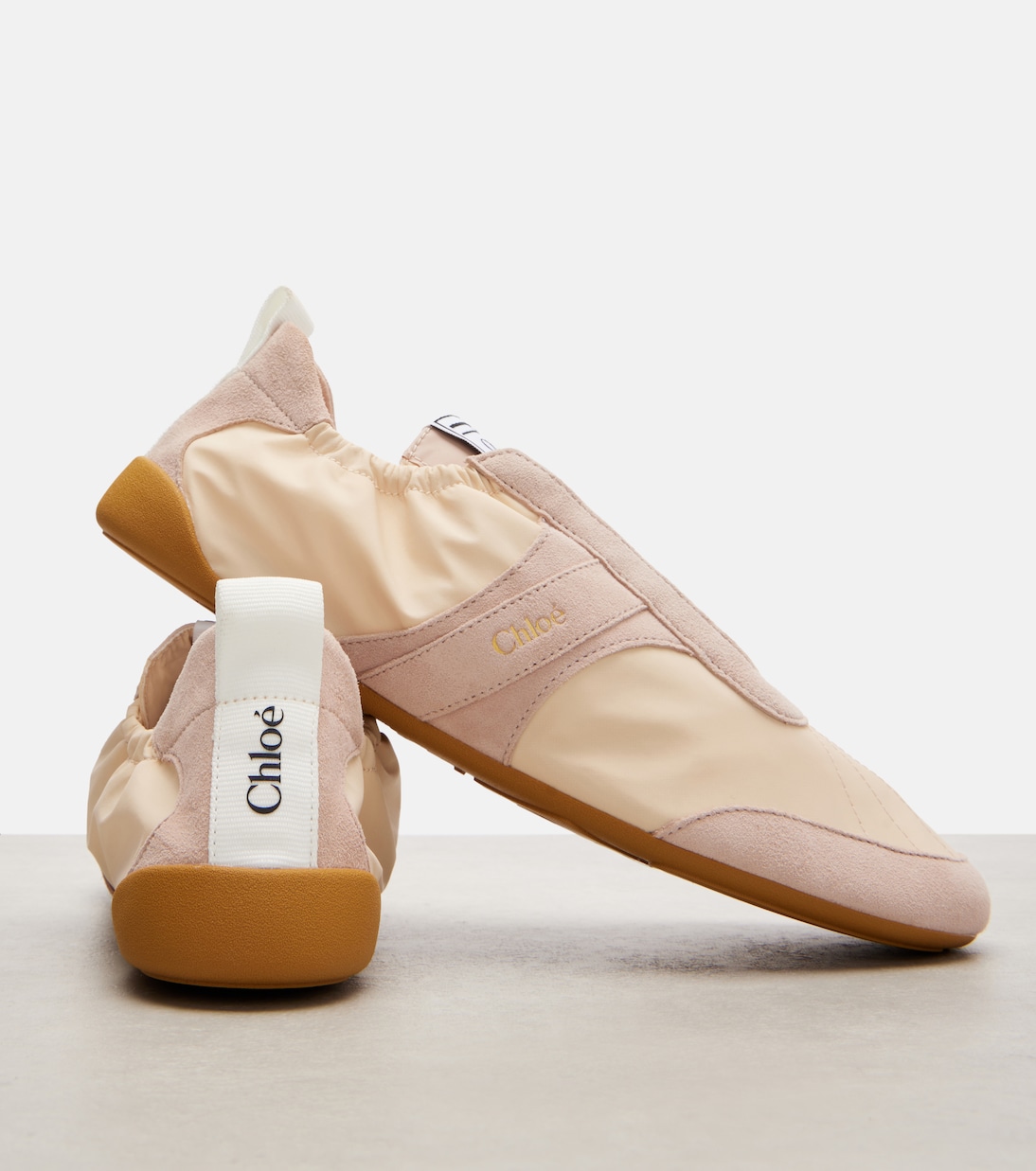 حذاء سنيكرز مقلّم بالجلد السويدي Kick | Chloé