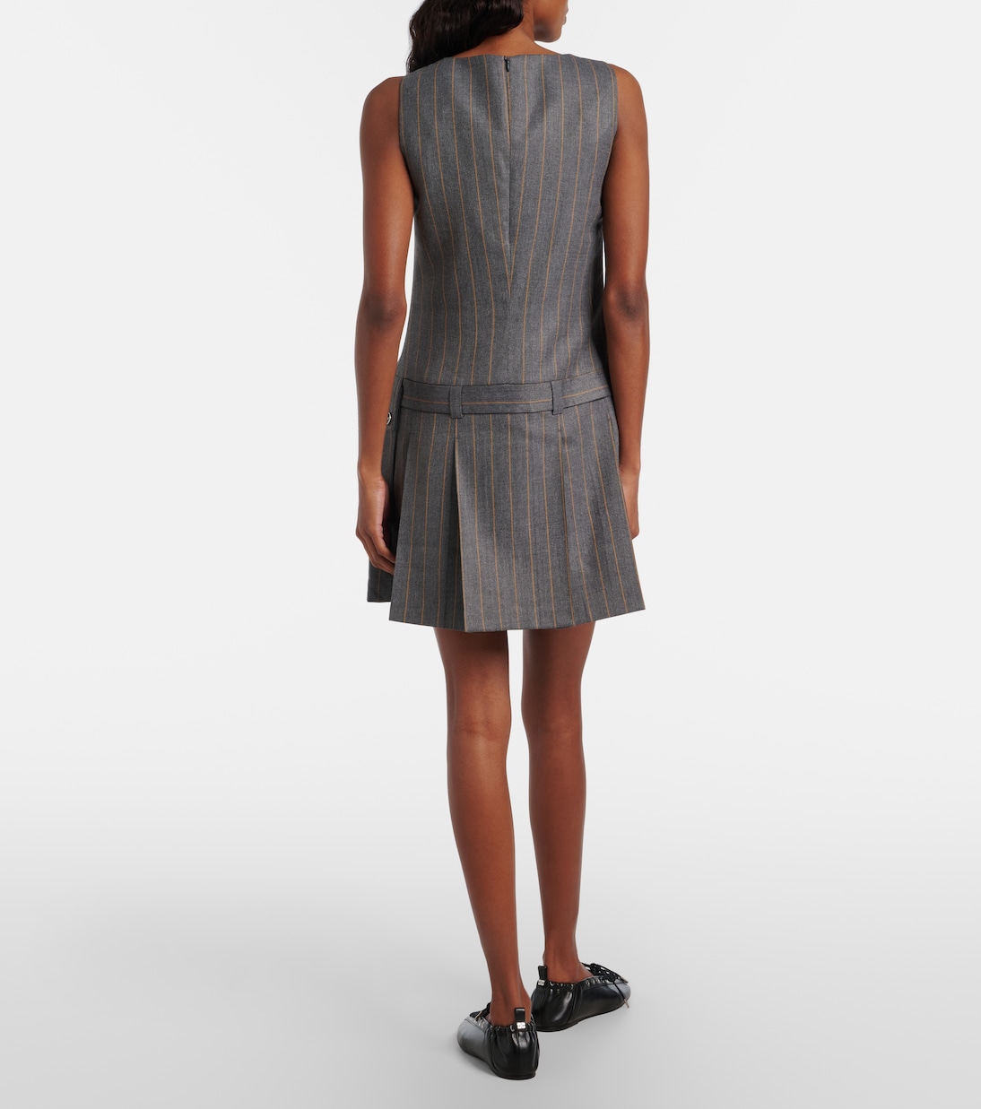 Belted pinstripe minidress | Ganni