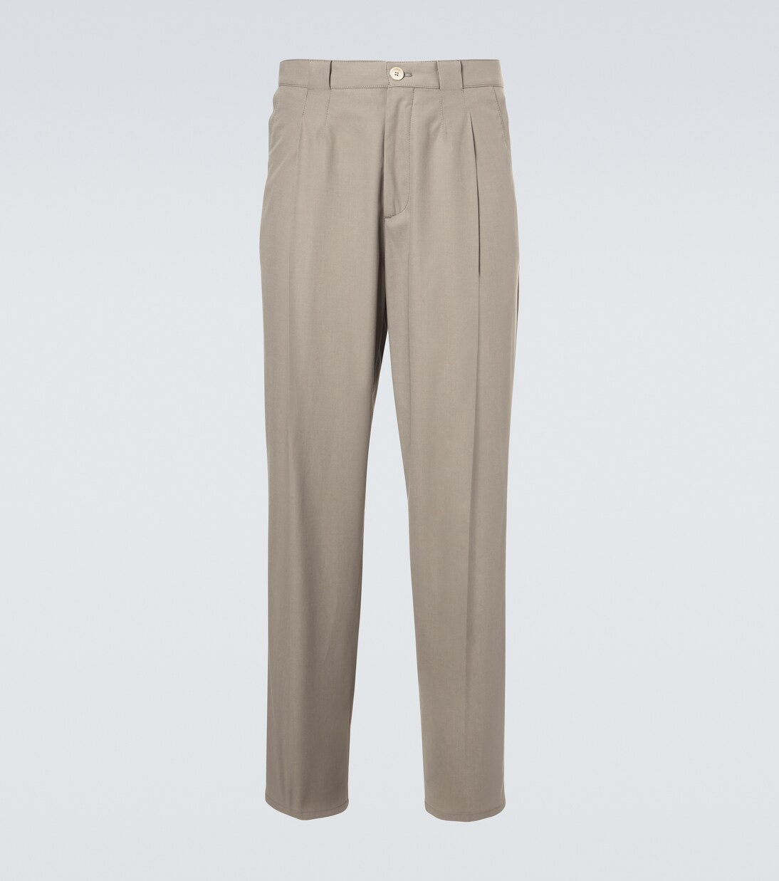 Pleated cotton tapered pants | Brunello Cucinelli