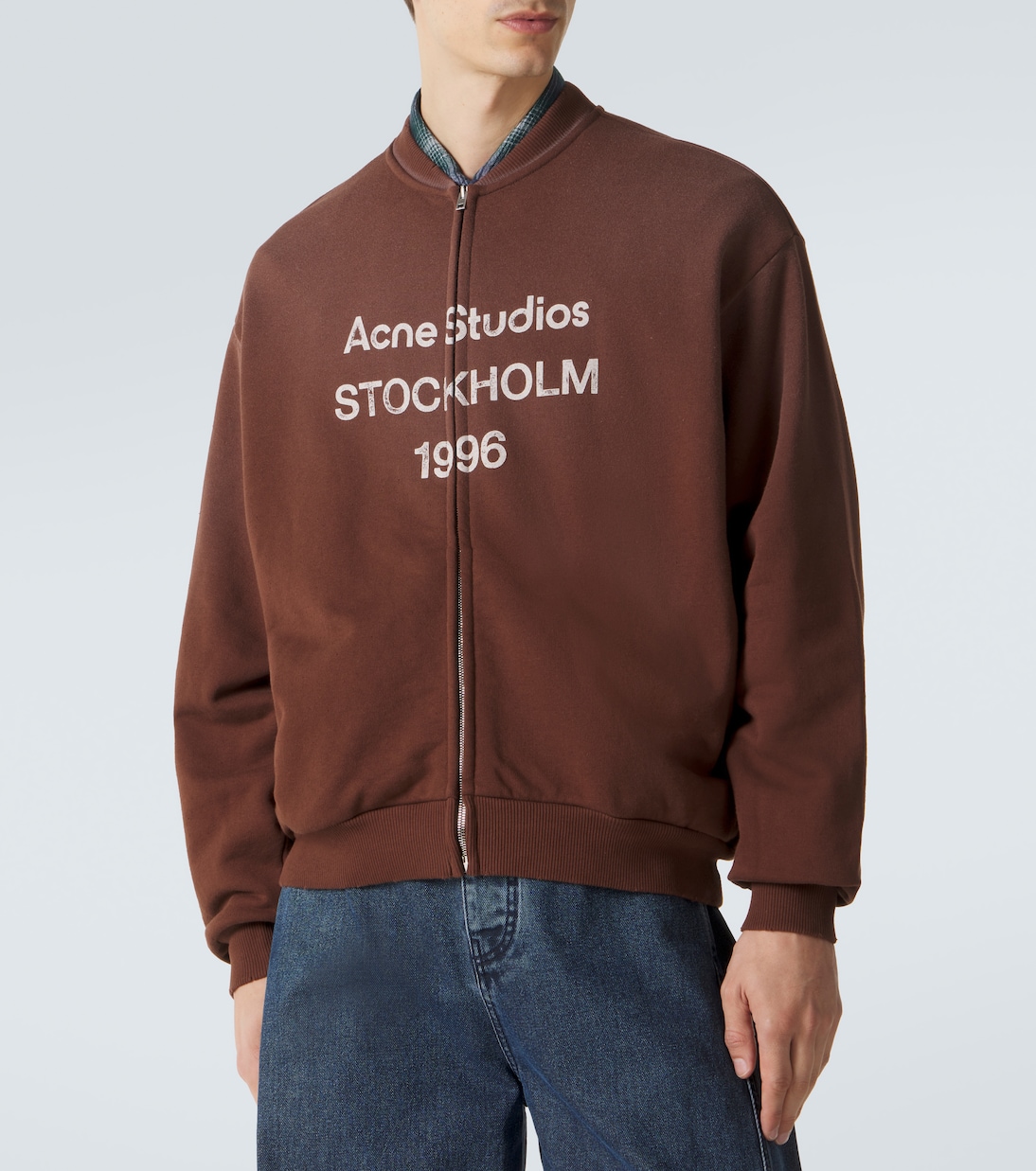 Logo printed cotton-blend sweatshirt | Acne Studios
