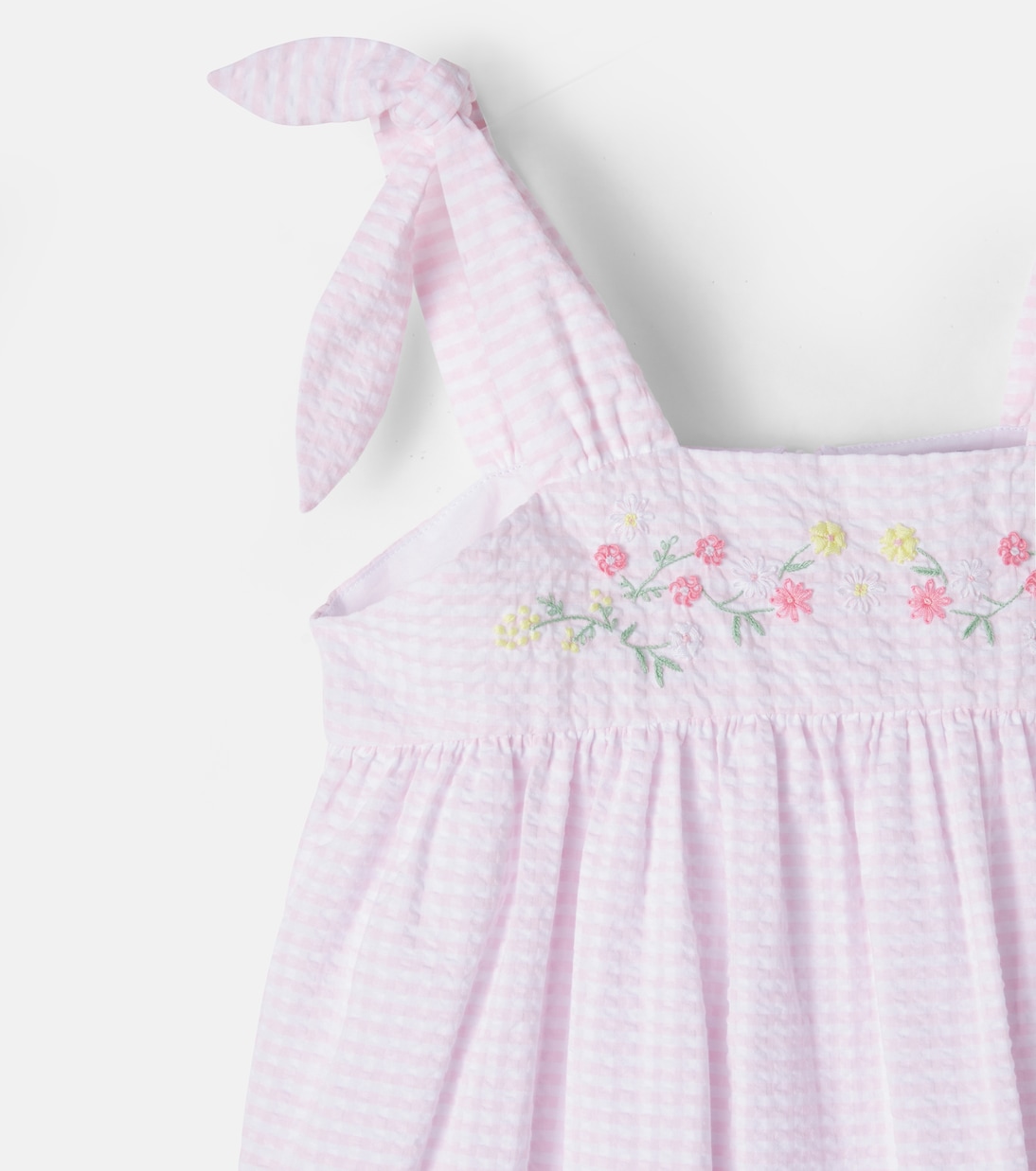 Embroidered gingham cotton dress | Tartine et Chocolat