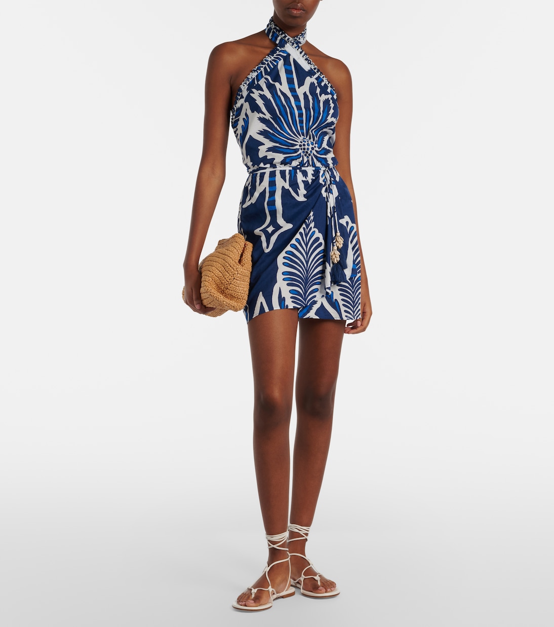 Manon floral halterneck cotton minidress | Poupette St Barth