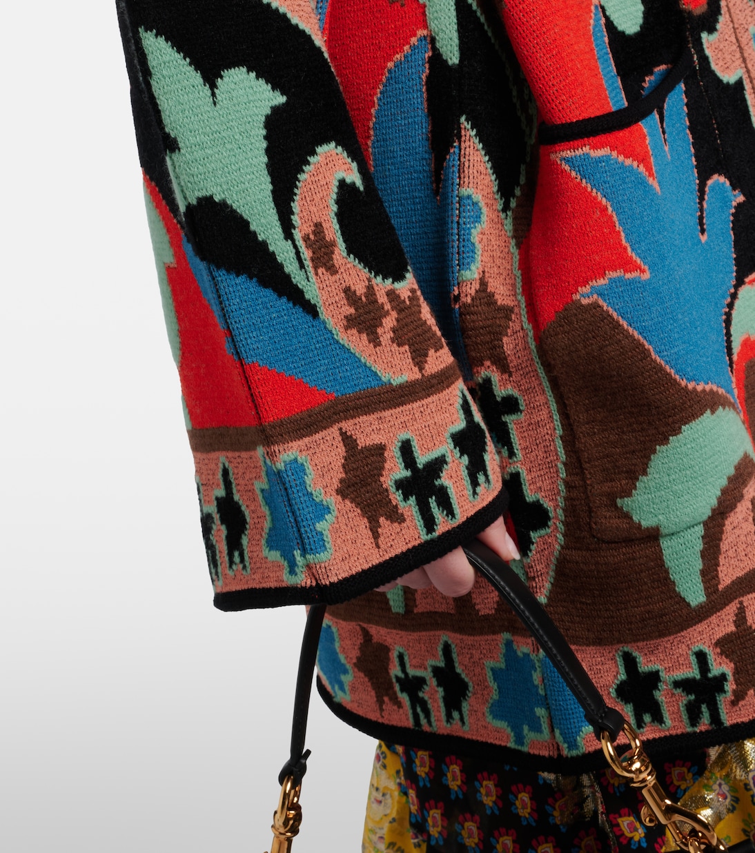 Cárdigan cárdigan envolvente en mezcla de lana en jacquard | Etro