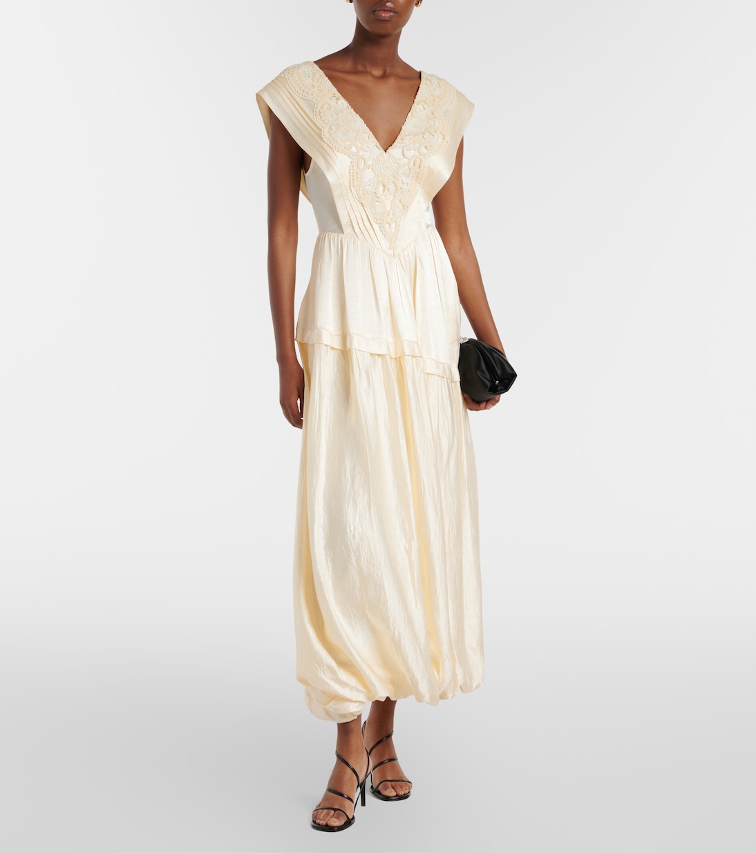 Lace-trimmed maxi dress | Xu Zhi