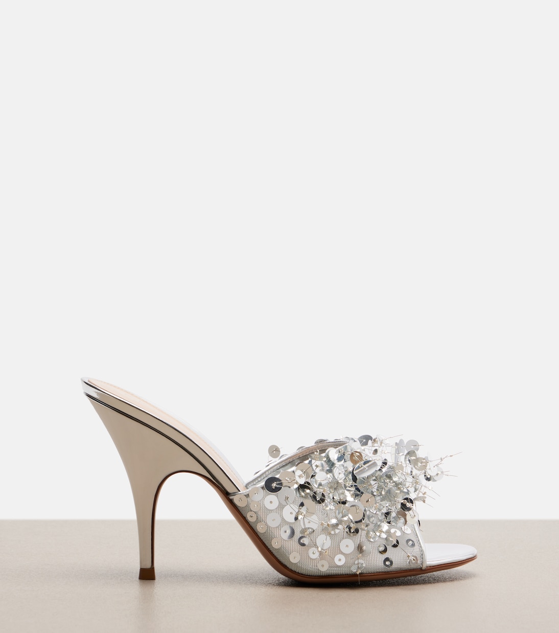 Mules Abyssa de malla con lentejuelas | Gianvito Rossi