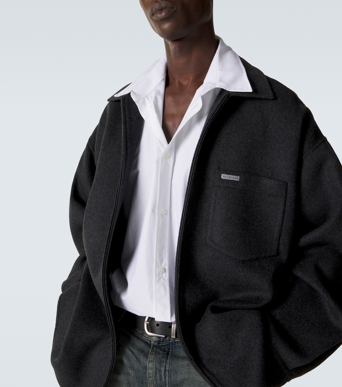 Wool-blend zip-up overshirt | Balenciaga