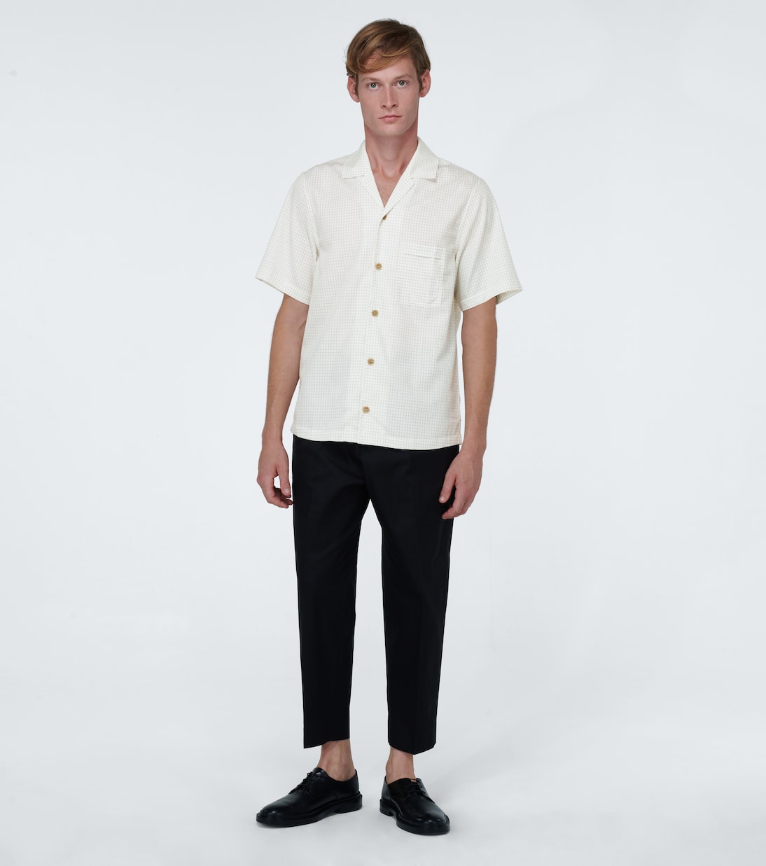 Camisa de bowling de micro cuadros | King & Tuckfield