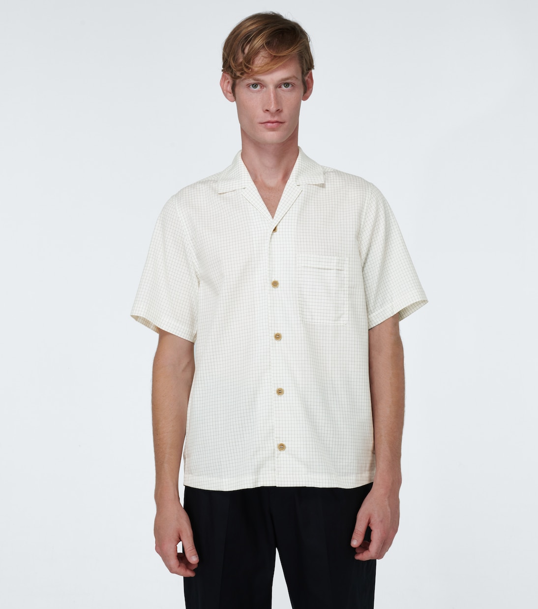 Camisa de bowling de micro cuadros | King & Tuckfield