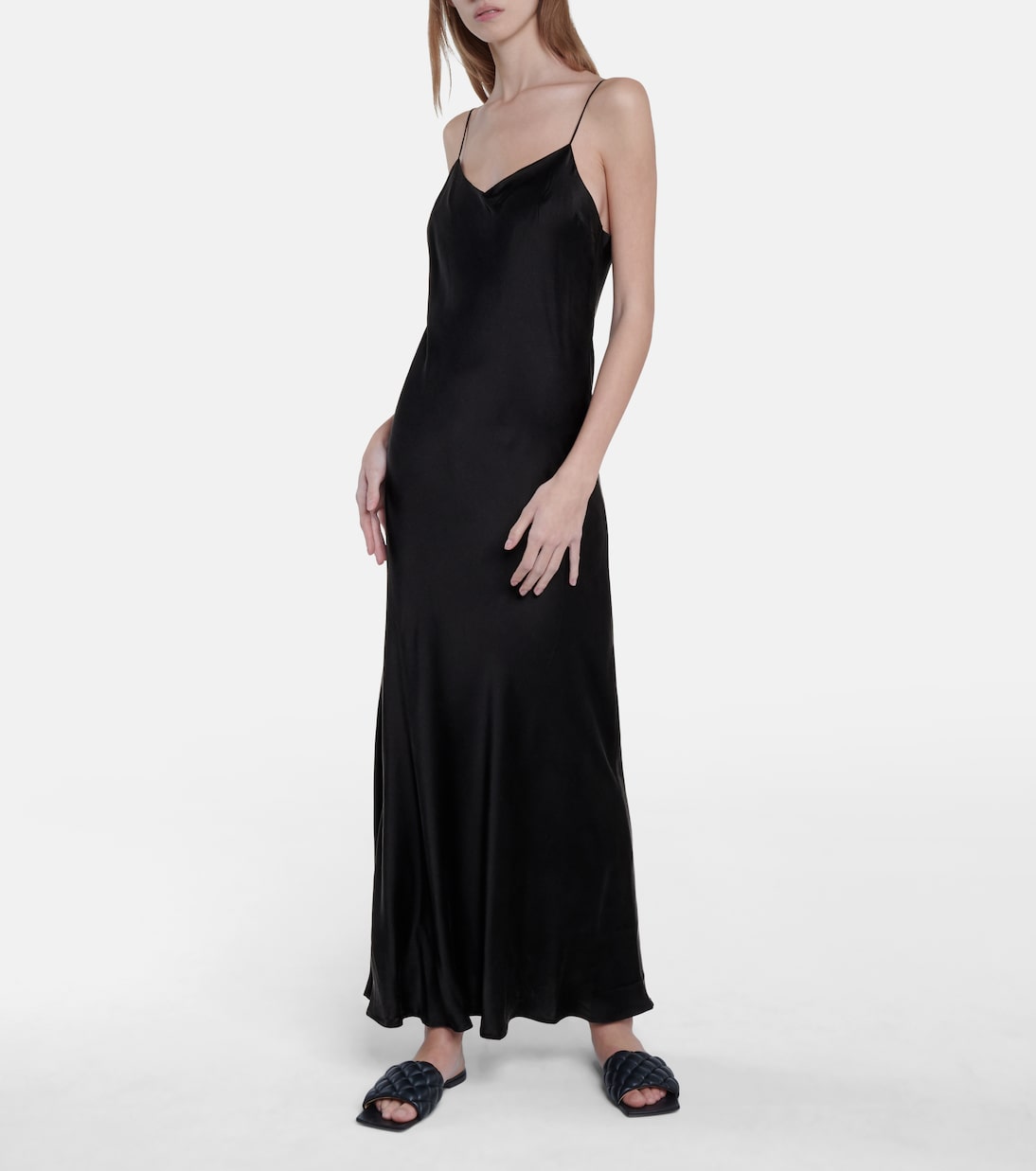 Midikleid Lyon aus Seidensatin | Asceno