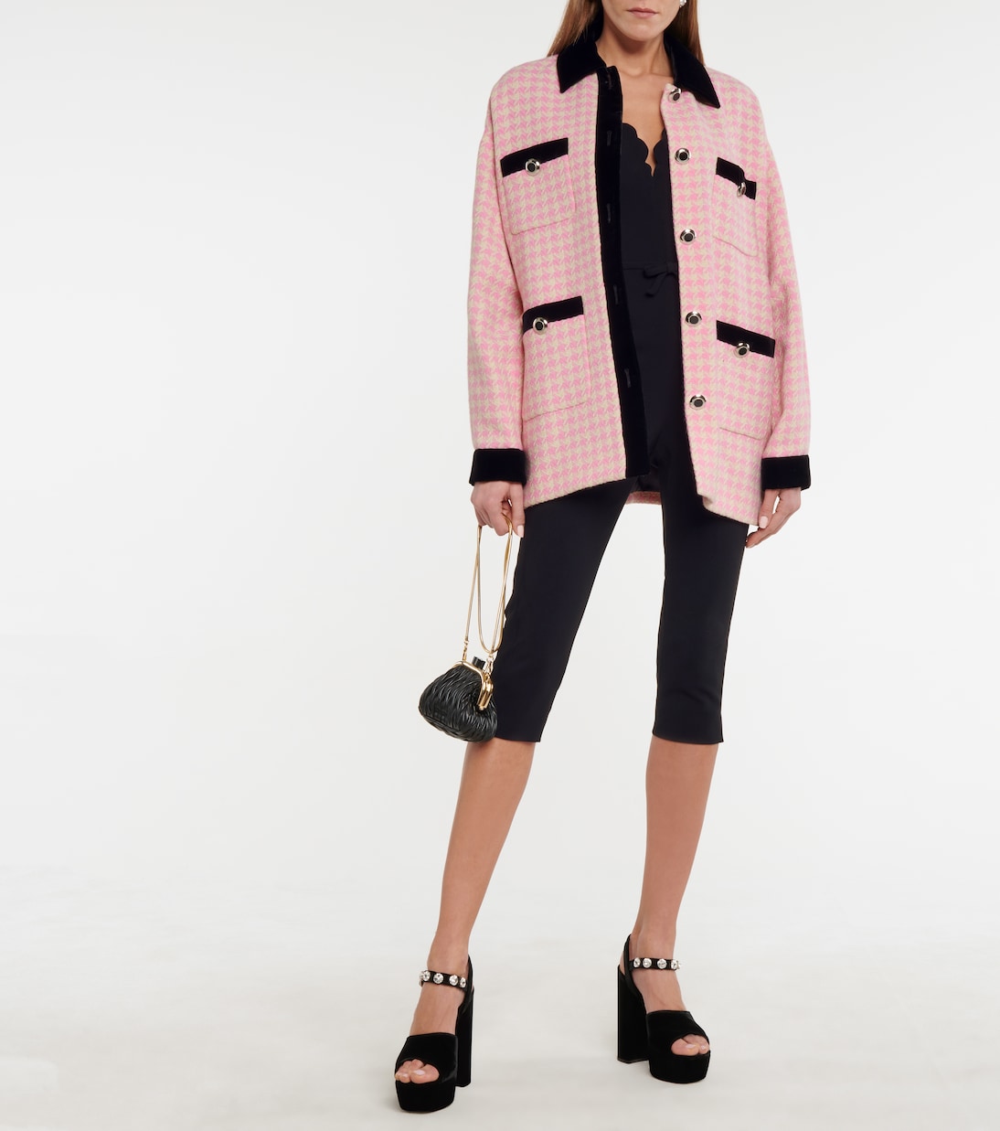 Checked wool-blend jacket | Miu Miu