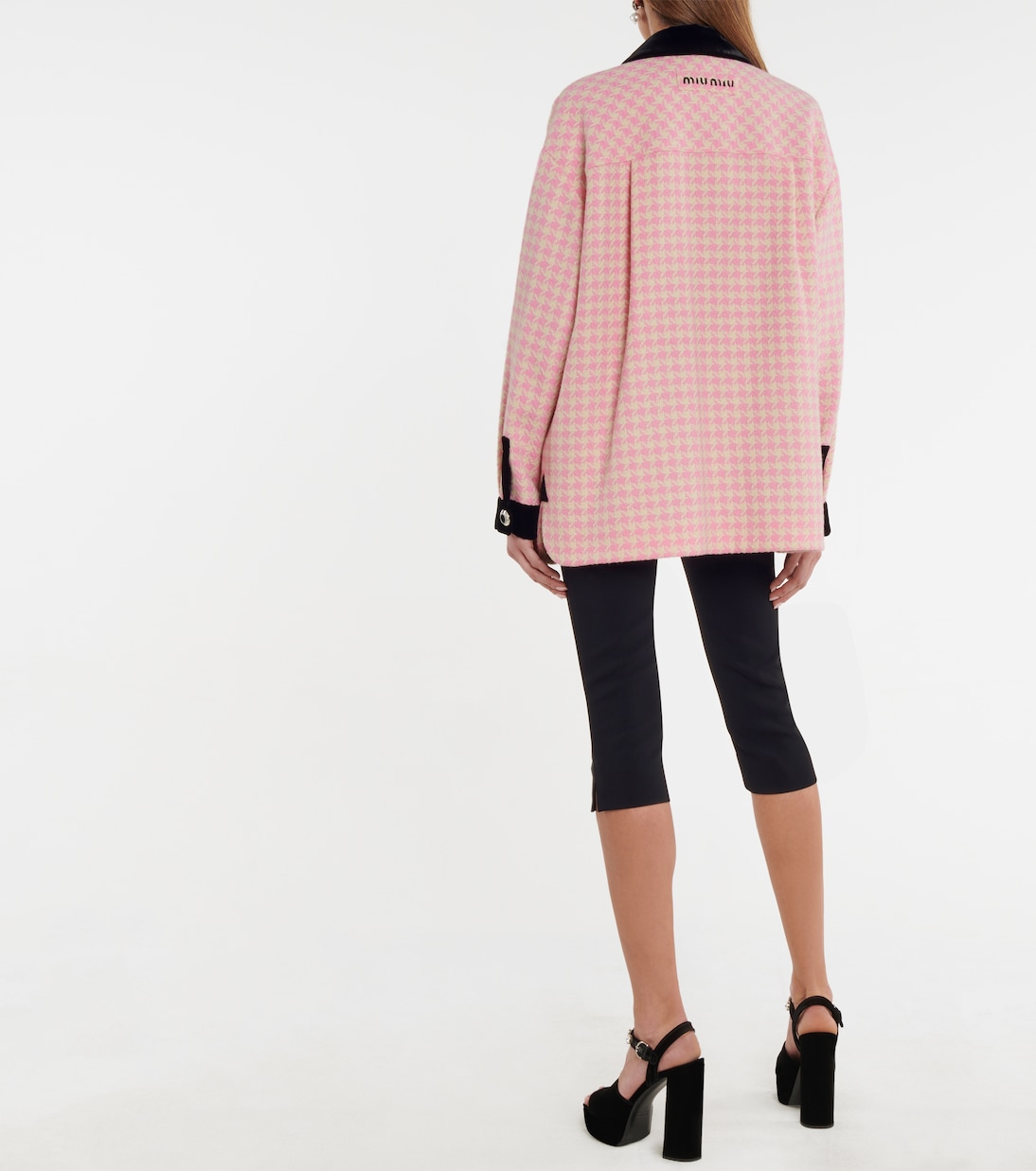 Checked wool-blend jacket | Miu Miu